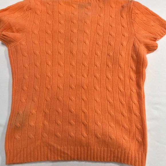 NWOT RALPH LAUREN Black Label Cashmere Cable Orange Knit Sweater sz L (M?) - Picture 9 of 9